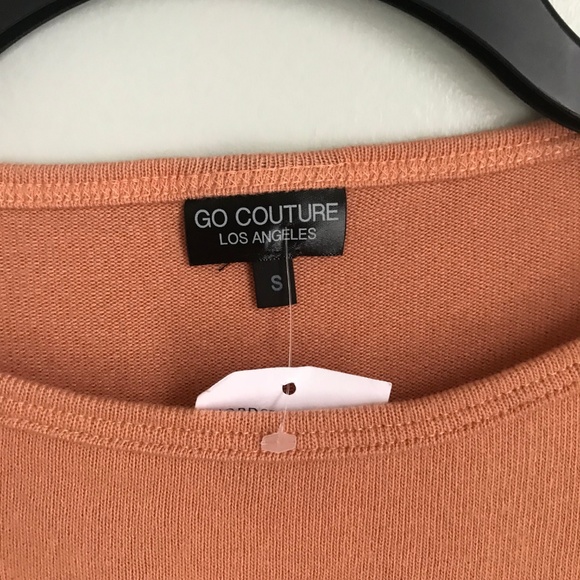 New Go Couture Orange Long Sleeve Sweater Dress - Picture 2 of 4